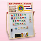 Wooden Montessori Educational Magnetic Blackboard , Multipurpose Educational Learning Board, Double-sided Magnetic Wooden Writing Blackboard
