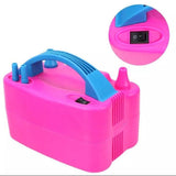Electric Balloon Pump, Inflate Air Balloon Pump, Portable Dual Nozzle Rose Red Electric Balloon Machine, Portable Air Blower Pump for Balloons