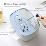 Tissue Box Holder, Multifunction Tissue Box ABS Material Storage Organizer, Desktop Tissue Box With Hidden Mobile Phone Holder, Remote Holder