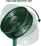 Foldable Table Fan with Adjustable Height & Phone Holder - Rechargeable Desktop Fan