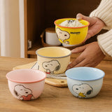 Disney Snoopy Ceramic Bowl Set | 4 Pieces Gift Pack | Premium Ceramic Soup, Cereal & Dessert Bowl Set