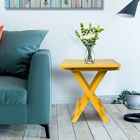 Kids Folding Table, Portable Folding Side Table, Foldable Coffee Table for Living Room, Garden, Outdoor, Corner Table/Bedside Table for Bedroom