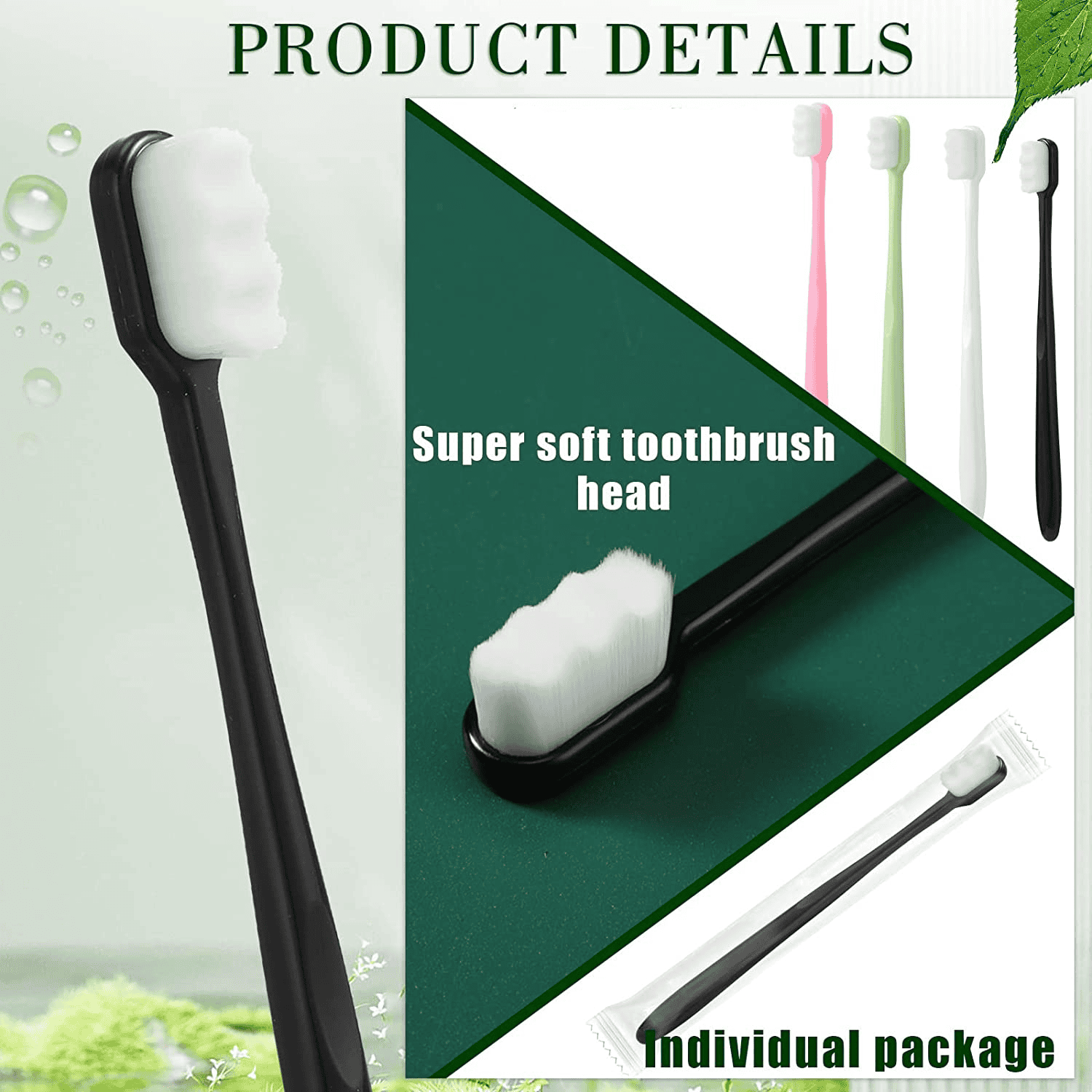 Wave Nano Bristle Toothbrush, Ultra Fine Soft Toothbrush, Oral Hygiene Tools Brush, Manual Dental Oral Care Brush, Adult Teeth Cleaning Toothbrush, Million Nano Bristle Teeth Cleaning Tool, Soft Floss Toothbrush Bristles for Sensitive Gums