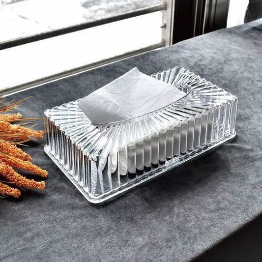 Strip Napkin Holder, Fancy Tissue Box Holder, Swirl Rectangular Acrylic Clear Plastic Tissue Holder