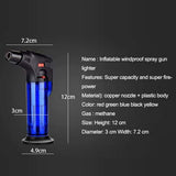 Sprayer Flame Lighter, Transparent Jet Torch Lighter, Refillable Jet Turbo Lighter, Inflatable Butane Gas Lighter, Cigar Cigarettes Lighters, Windproof Turbine Lighter, Multifunctional BBQ Kitchen Lighters