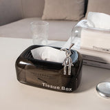 Bunny Sit Tissue Box, Transparent Luxury Tissue Case, Rectangular Self Scarf Box, Sink Off Tissue Paper Organizer