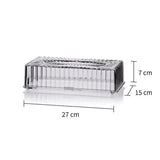 Strip Napkin Holder, Fancy Tissue Box Holder, Swirl Rectangular Acrylic Clear Plastic Tissue Holder