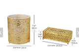 Fancy Waste Bin And Tissue Box Set, Luxury Garbage Bin With Tissue Box, Decorative Crystal Dustbin And Tissue Box
