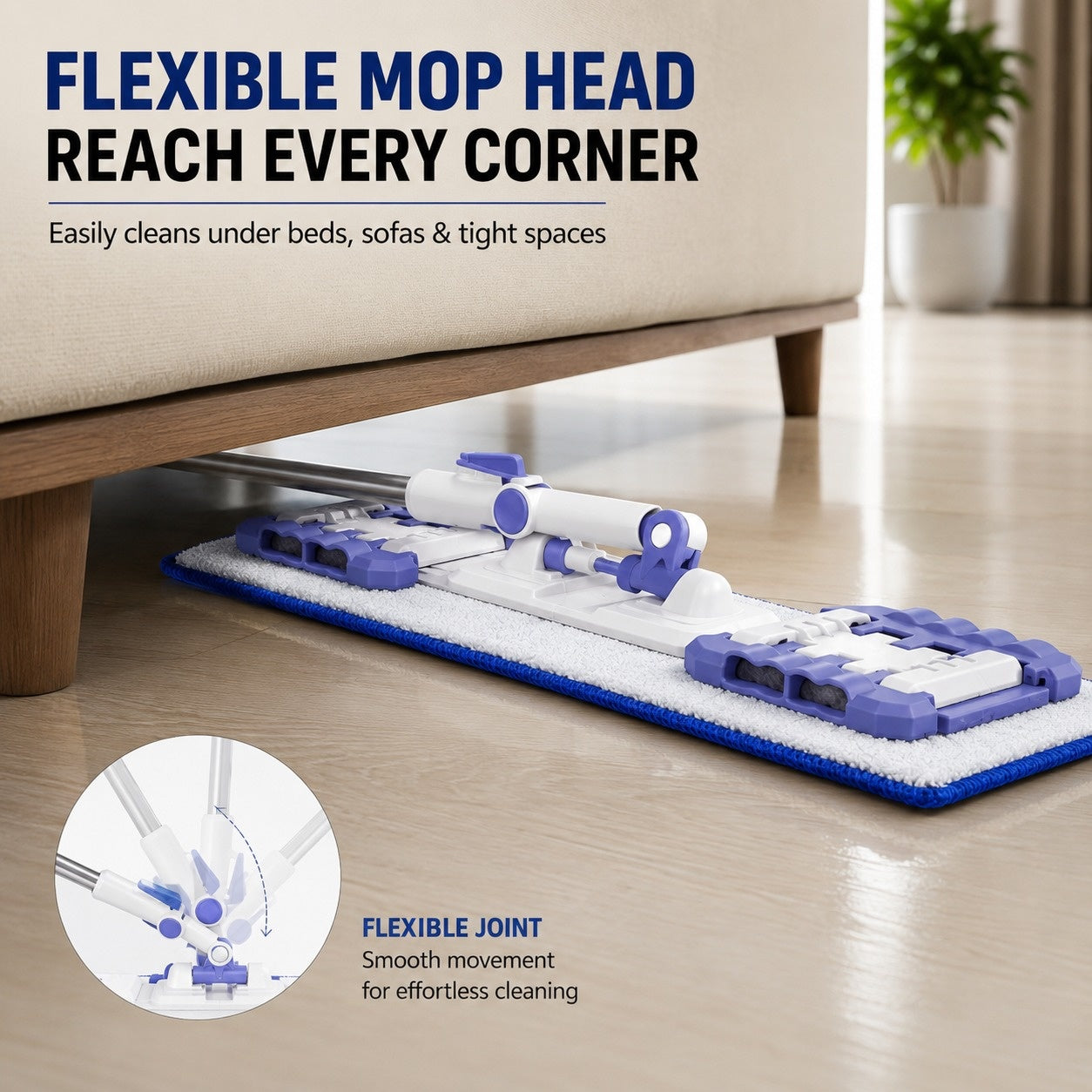 Super Absorbent Flat Microfiber Mop with Detachable Washable Pad