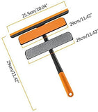 3 In 1 Multifunctional Wiper Brush, Glass Wiper Cleaning Scrubber With Duster, Adjustable Handle Window Cleaner Wiper, Net Screen Cleaning Brush, Household Bathroom Kitchen Glass Scraper Cleaner, Rotatable Silicone Squeegee