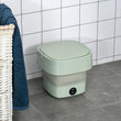 1.8L Portable Mini Foldable Washing Machine with Spinner, Ultrasonic Turbine Washing Machine, Portable Turbo Washer for Travel, Foldable Bucket Type Laundry Clothes Washer, Lightweight Collapsible Bucket Washing Machine