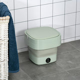 1.8L Portable Mini Foldable Washing Machine with Spinner, Ultrasonic Turbine Washing Machine, Portable Turbo Washer for Travel, Foldable Bucket Type Laundry Clothes Washer, Lightweight Collapsible Bucket Washing Machine