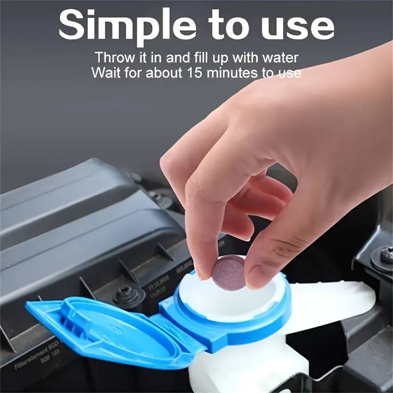 Set Of 12 Windshield Cleaning Tablet, Multifunctional Glass Cleaning Tabs, Home Toilet Cleaning Concentrated Tablets, Solid Effervescent Tablet, Auto Wiper Detergent Glass Cleaner, Multipurpose Washer Cleaner Tablet