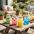 Cute Wavy Textured Glass Tumbler with Butterfly & Bow Decoration