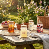Cute Wavy Textured Glass Tumbler with Butterfly & Bow Decoration