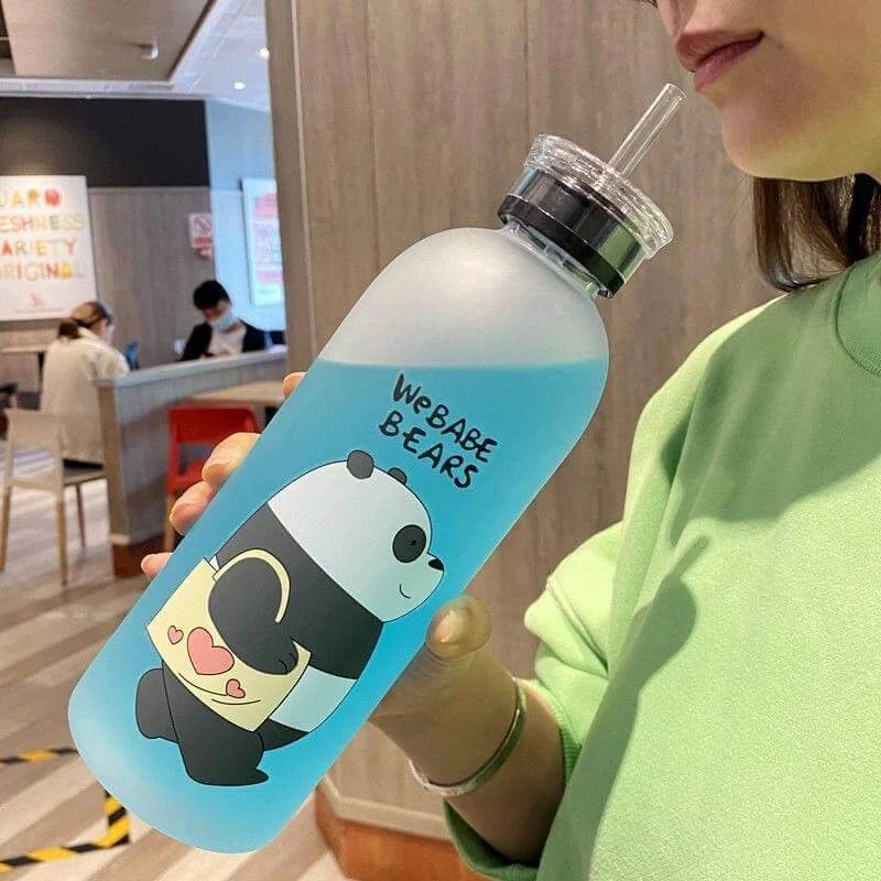 Character Frosted Water Bottle – 500ml Trendy Hydration Bottle
