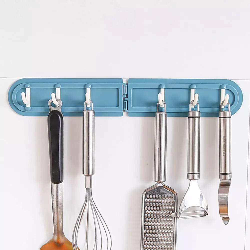 Corner Hanging Hook, Wall-Mounted Corner Wall Hook, Multifunctional Six Hooks Rack, Space-Saving Kitchen Bathroom Hanger