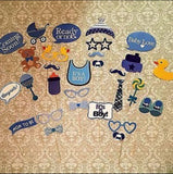 22 Pcs Photo Booth Props Boy Little Duck, Baby Shower Photo Booth props, Baby Shower Decorations