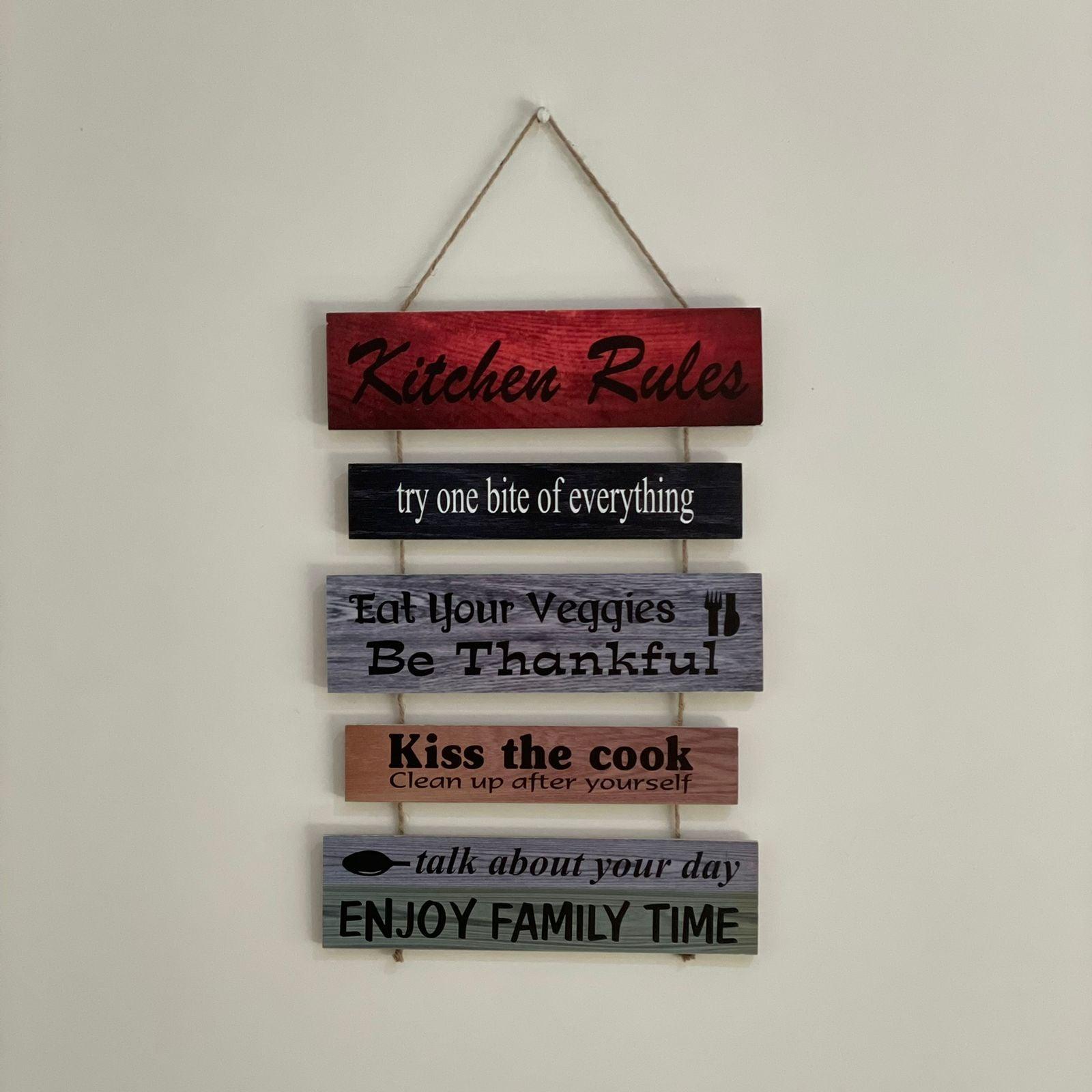 Kitchen Rules Wall Hanging | Wall Décor | Home Décor