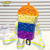 New 3D Silicone Ice Cream Shaped Pop It Bags, Pop It Adults Decompression Bag, New Mini Fingertip Toy Bag, Sensory Silicone Pop Fidget Bags For Kids, Push Bubble Popet Bag