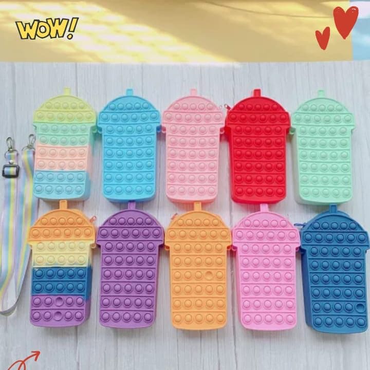 New 3D Silicone Ice Cream Shaped Pop It Bags, Pop It Adults Decompression Bag, New Mini Fingertip Toy Bag, Sensory Silicone Pop Fidget Bags For Kids, Push Bubble Popet Bag