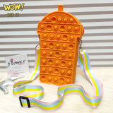 New 3D Silicone Ice Cream Shaped Pop It Bags, Pop It Adults Decompression Bag, New Mini Fingertip Toy Bag, Sensory Silicone Pop Fidget Bags For Kids, Push Bubble Popet Bag