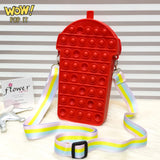 New 3D Silicone Ice Cream Shaped Pop It Bags, Pop It Adults Decompression Bag, New Mini Fingertip Toy Bag, Sensory Silicone Pop Fidget Bags For Kids, Push Bubble Popet Bag