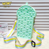 New 3D Silicone Ice Cream Shaped Pop It Bags, Pop It Adults Decompression Bag, New Mini Fingertip Toy Bag, Sensory Silicone Pop Fidget Bags For Kids, Push Bubble Popet Bag