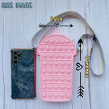 New 3D Silicone Ice Cream Shaped Pop It Bags, Pop It Adults Decompression Bag, New Mini Fingertip Toy Bag, Sensory Silicone Pop Fidget Bags For Kids, Push Bubble Popet Bag