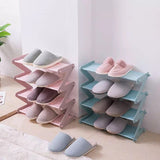 Expandable Z-shaped Shoe Rack, Shoe Shelf Storage Organizer, Simple Assembled Stainless Steel Storage Shelf for Shoes Book, Z Shape Shoe Stand Rack