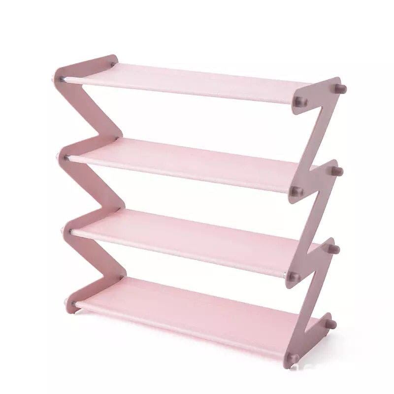 Expandable Z-shaped Shoe Rack, Shoe Shelf Storage Organizer, Simple Assembled Stainless Steel Storage Shelf for Shoes Book, Z Shape Shoe Stand Rack