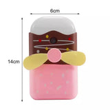 Mini Fashionable Misting Usb Rechargeable Fan, Ice Cream Shaped Spray Fan, Handheld Humidifier Cooling Fan For Cycling Camping Fishing