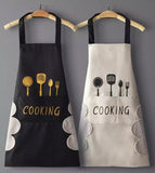 Women Wipeable Kitchen Apron, Enlarged Pocket Waterproof Oil-Proof Coffee Pinafore, Cooking Baking  Adult Bib, Kitchen Bib Aprons For Women & Men