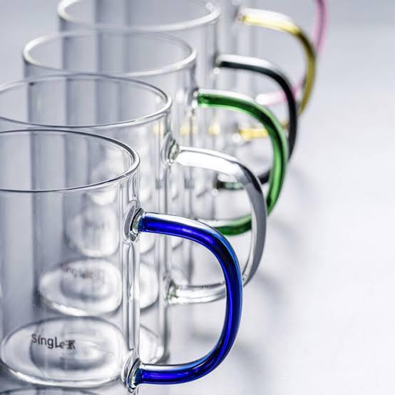 Coloured Handle Clear Water/Juice Glass Set