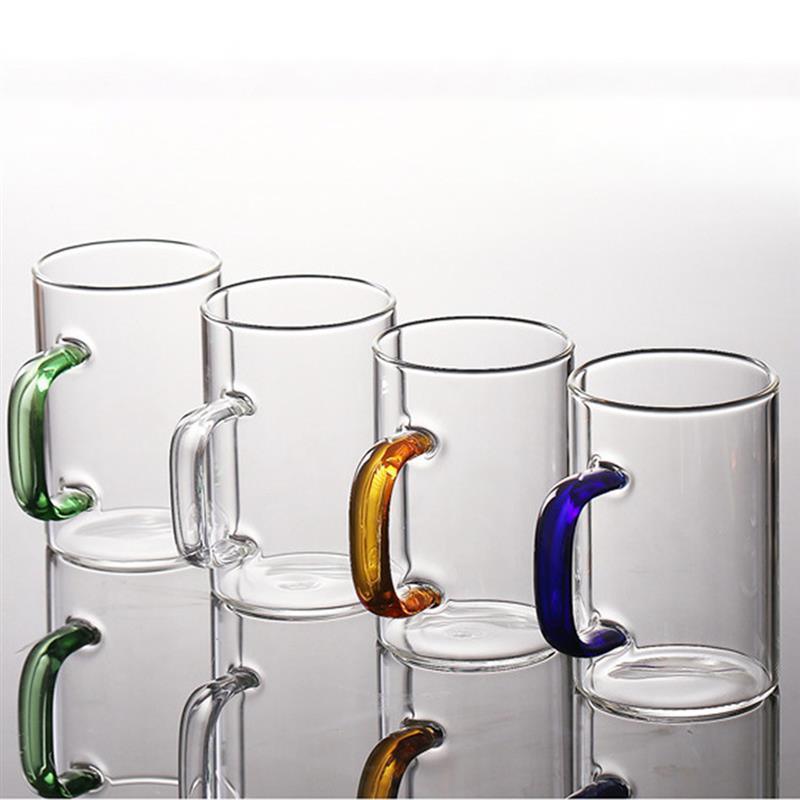 Coloured Handle Clear Water/Juice Glass Set