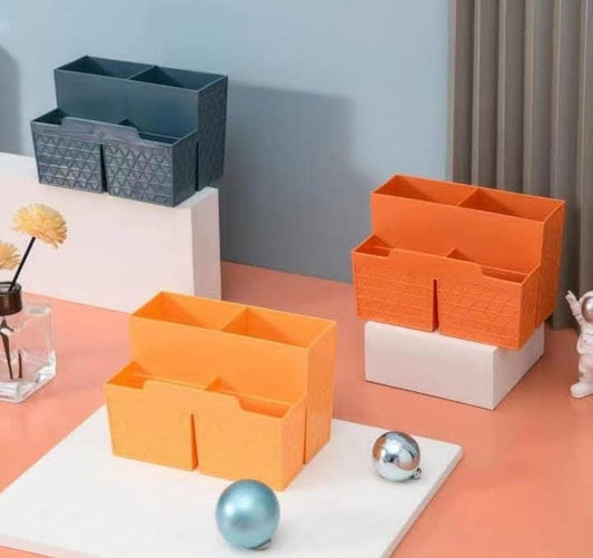 6 Grid Multifunctional Stationary Holder, Plastic Stationary Organizer, Large Capacity Pen Pencil Pot Plastic Desk Organizer, Pencil Storage Stand Box, School Office Stationary Rack