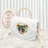 Fur Stuff Cross Body Bag, Princess Shoulder Bag, Girls Fashion Backpack Shopping Handbag