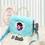 Fur Stuff Cross Body Bag, Princess Shoulder Bag, Girls Fashion Backpack Shopping Handbag