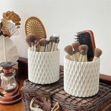 Makeup Bucket Organizer, Multifunctional Rotating Pencil Makeup Brush Holder, Hollow Multiuse Organizer, Non-slip Round Multi Grid Desktop Sundries Pencil Holder, Lipstick Eyebrow Pencil Holder, Desktop Makeup Brush Storage Bucket