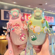 Animated Water Bottle, Summer Water Bottle For Kids, Cute Plastic Kid Water Cup, Water Bottle with Shoulder Strap, Cute Insulated Water Bottles, Portable Kid Drink Mug, Plastic Outdoor School Drink Water Cup, Cute Water Bottles with 3D Stickers