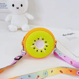 Fruity Shoulder Bag, Kids Clutch Bag, Sling Bag For Girls, Travel Cross Body Bag, Mini Cross Body Bags, Soft Stuffed Shoulder Bags For Girls, Elegant Women Crossbody Bags