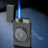 Flame Watch Lighter, Loud Clock Inflatable Windproof Lighter, Metal Turbo Flashlight Lighter, Butane Gas Lighter, Metal Watch Lighter, Cigarette Cigar Lighter, Jet Flame Torch Lighter, Portable Pocket Torch Lighter