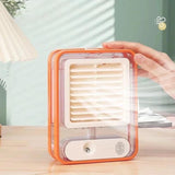 Portable Desktop Air Conditioner, USB Mini Air Cooler Fan, Water Cooling Fan, 500 ml Water Tank USB Personal Cooler, Quiet Mini Desktop Cooling Fan for Indoor Outdoor, Personal Humidifying Air Fan, Air Cooler Desk Fan for Office Kitchen Home
