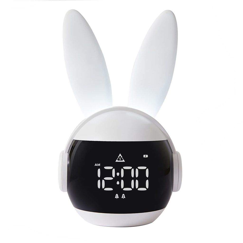 Bunny Alarm Clock, Rabbit Alarm Clock For Girls And Boys, Cute Alarm Clock With Ringtones, Rechargeable Snoozing Night Light Clock