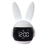 Bunny Alarm Clock, Rabbit Alarm Clock For Girls And Boys, Cute Alarm Clock With Ringtones, Rechargeable Snoozing Night Light Clock