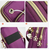 Mobile Wallet Bag, Women Fashion Women Cross Body Bag, 3 Layer Mobile Pouch With Headphone Plug, Casual Waterproof Nylon Crossbody Bag, Small Cell Phone Handbag, Purse Sports Pouch Bag, Universal Mobile Phone Bag