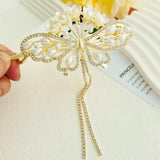 Crystal Butterfly Hair Clip, Flower Ponytail Pearl Hairpin, Women Rhinestones Tassel Hair Clip, Ponytail Buckle Pearl Hairpin, Girl Barrette Hairclip, Women Hair Styling Accessories