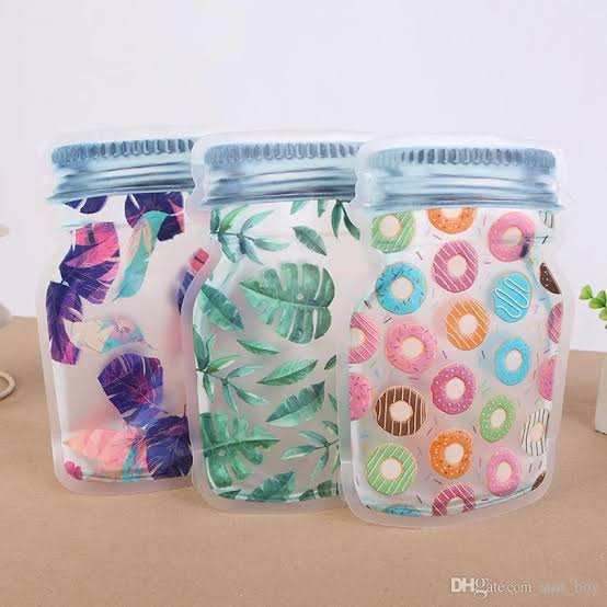 Food Grade Preservation Zipper Bags, Reusable Mason Jar Zipper Fresh Bags, Airtight Seal Food Storage Bags, Leak-Proof Zip-Lock Food Storage Bags for Travel