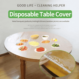 Set Of 10 Disposable Table Cover, PVC Round Waterproof Cover, Transparent Elastic Edged Tablecloth, Home Disposable Table Protection Cover