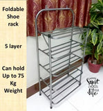 Folding Shoe Rack, Iron Pipe Multi Tier Shoe Rack, Multifunctional Storage Organizer, Dormitory Door Simple Shoe Organizer,